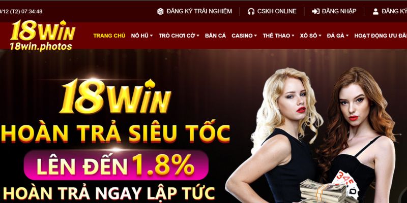 Đi đến trang chủ chính thức của thương hiệu giải trí uy tín 18WIN